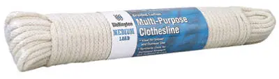 Wellington 10712 Eclipse Solid Braided Cotton Clothesline 7/32 Inch x 100 Feet
