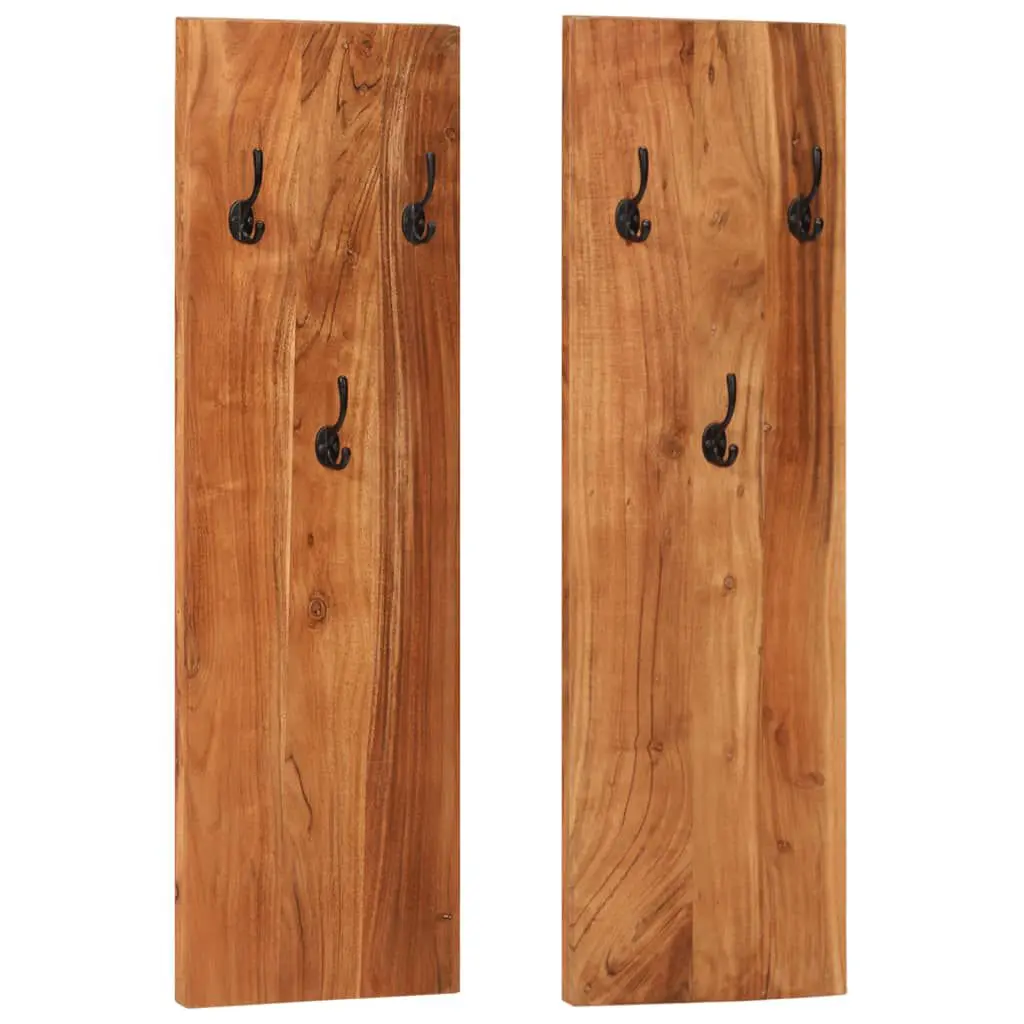 Wall-mounted Coat Racks 2 Pack 14.2x1.2x43.3 Inches Solid Acacia Wood Entryway Organizer