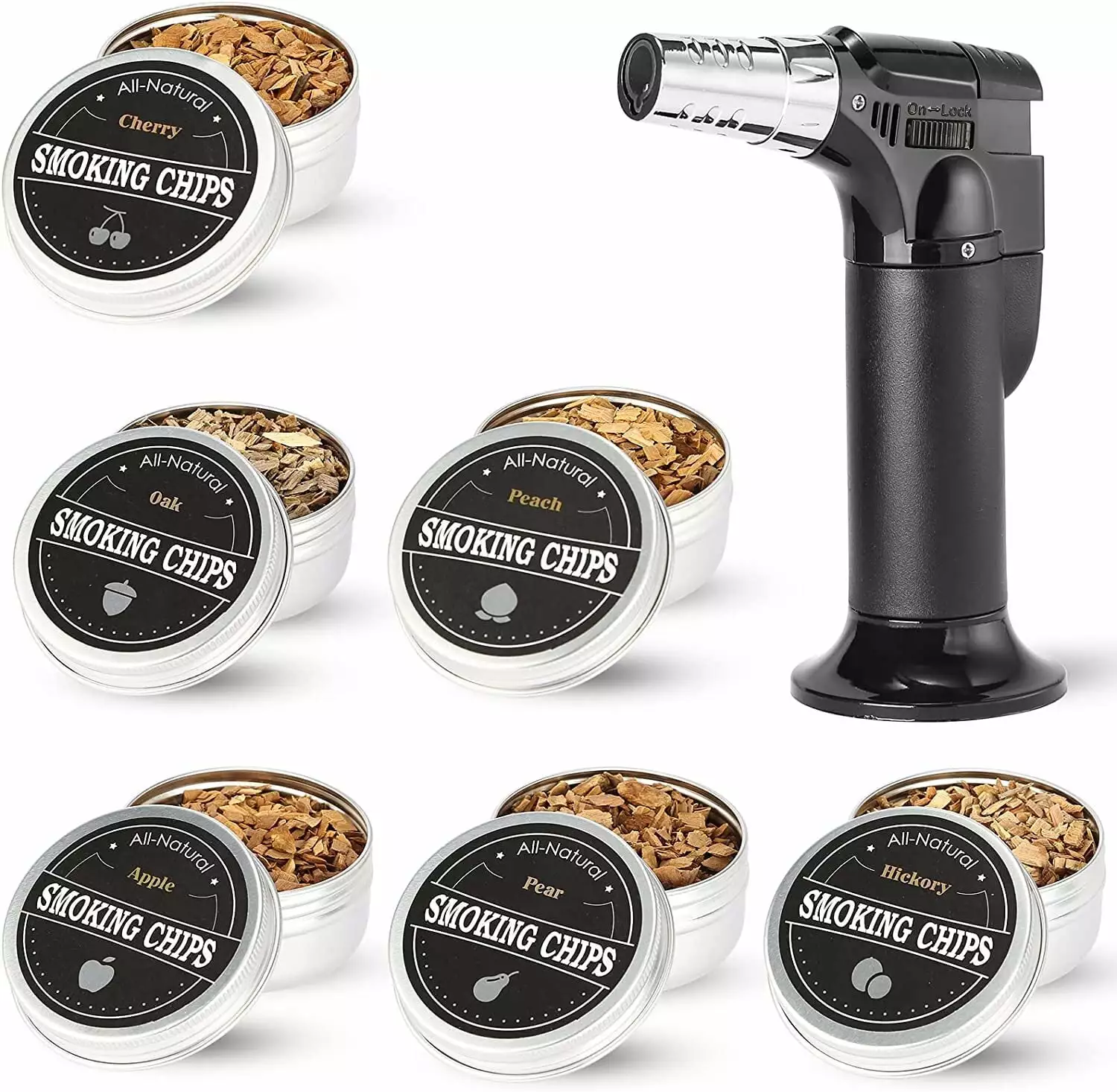 Cocktail Smoker Kit Torch 30Pcs Wood Chips Drink Smoker Infutilizer Kit Bourbon Whiskey Smoker Accessories Old Fashioned S...