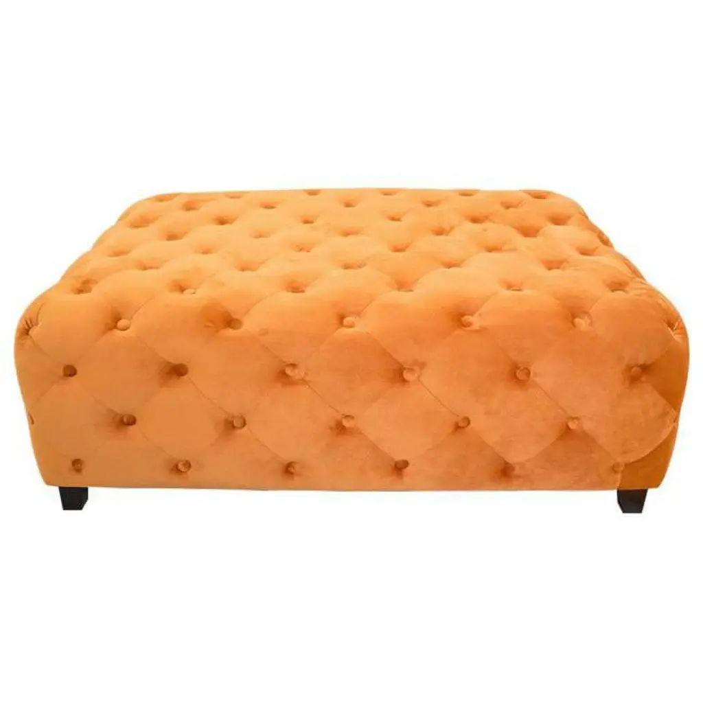 Tufted Cocktail Table, Orange ComfortCorrect