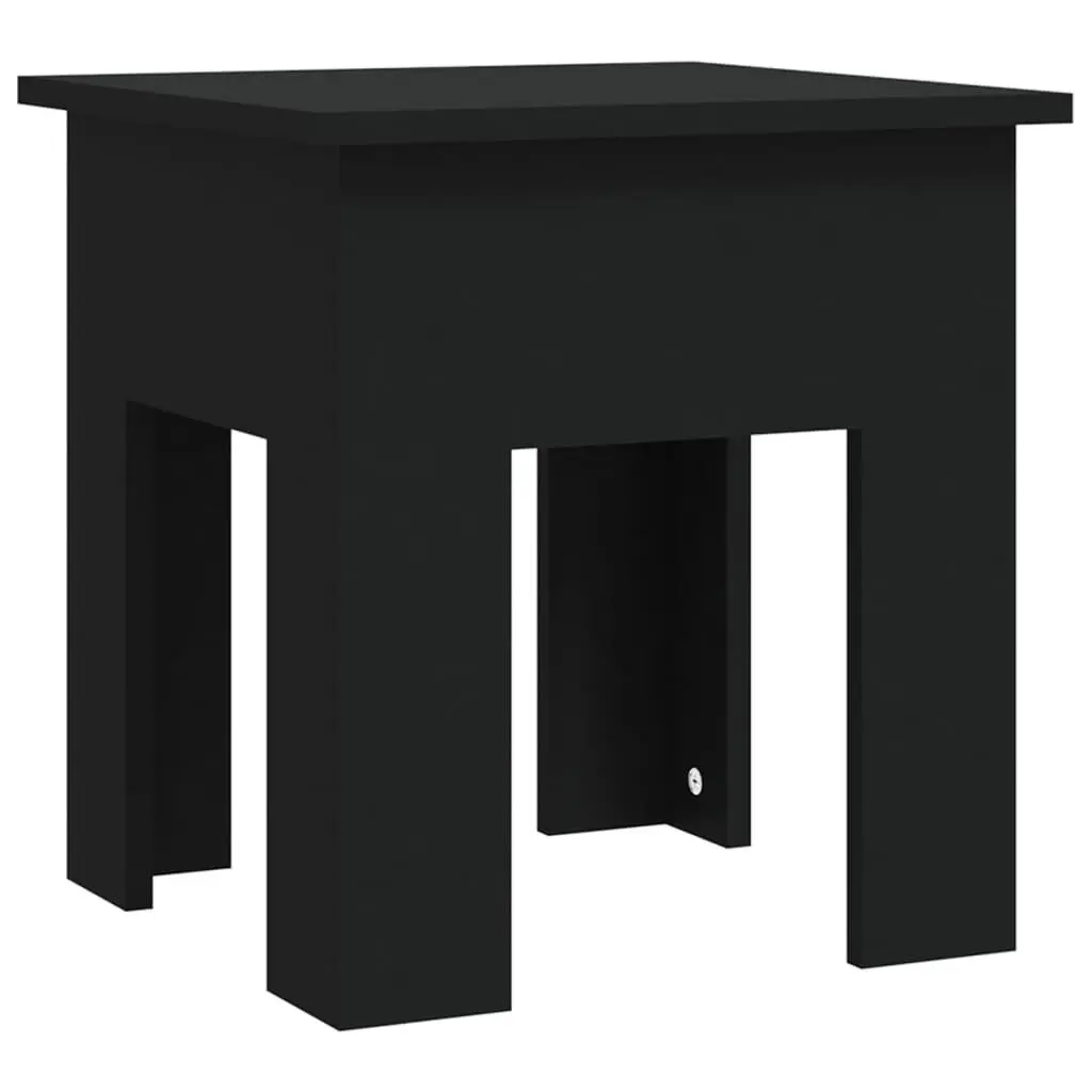 Black Coffee Table 15.7x15.7x16.5 Inches Engineered Wood Side Table