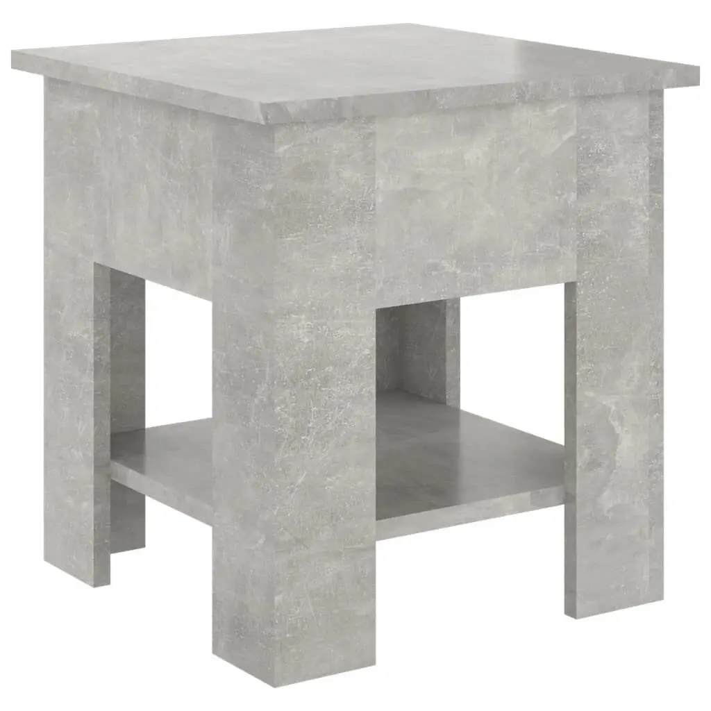 Coffee Table Concrete Gray 15.7x15.7x16.5 Inch Engineered Wood Side Table