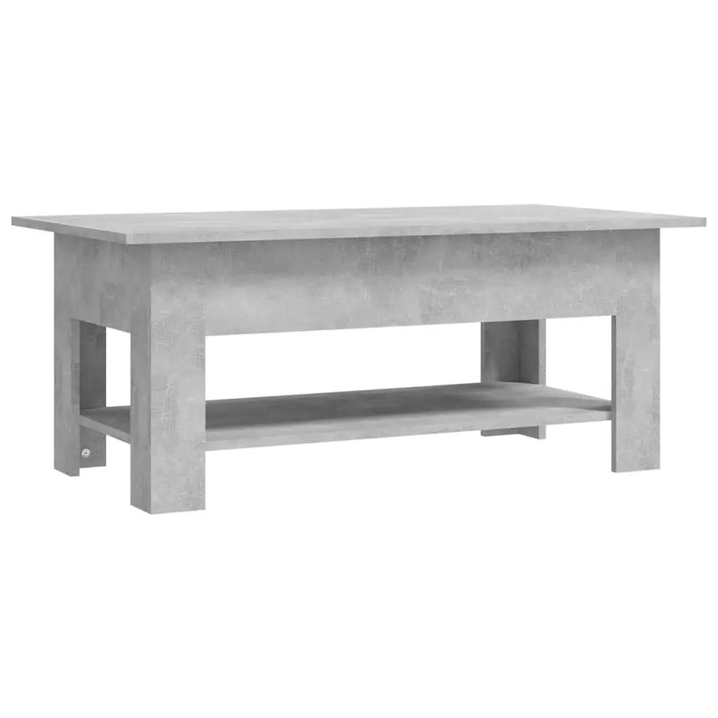 Coffee Table Concrete Gray 40.2x21.7x16.5 Inch Engineered Wood Living Room Table