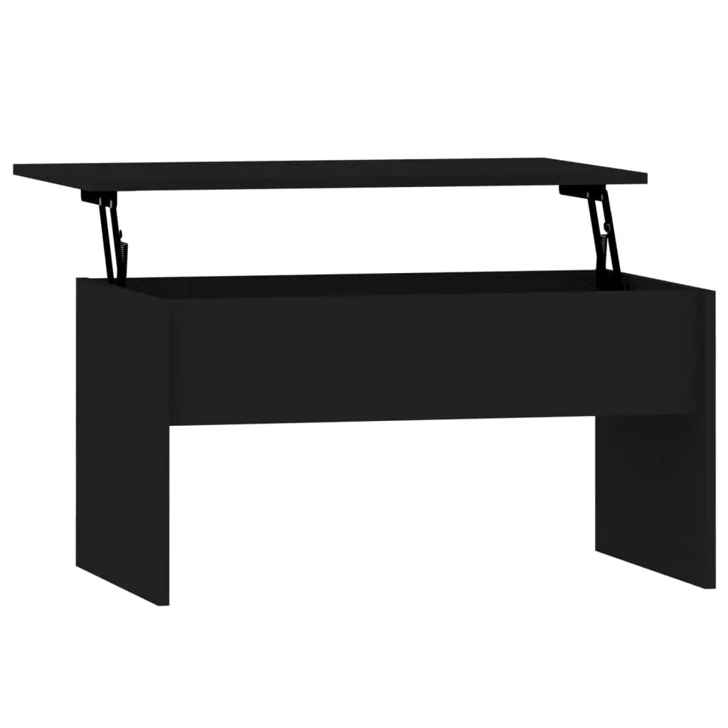 Coffee Table Black 31.5x19.9x16.3 Inches Engineered Wood Modern Furniture