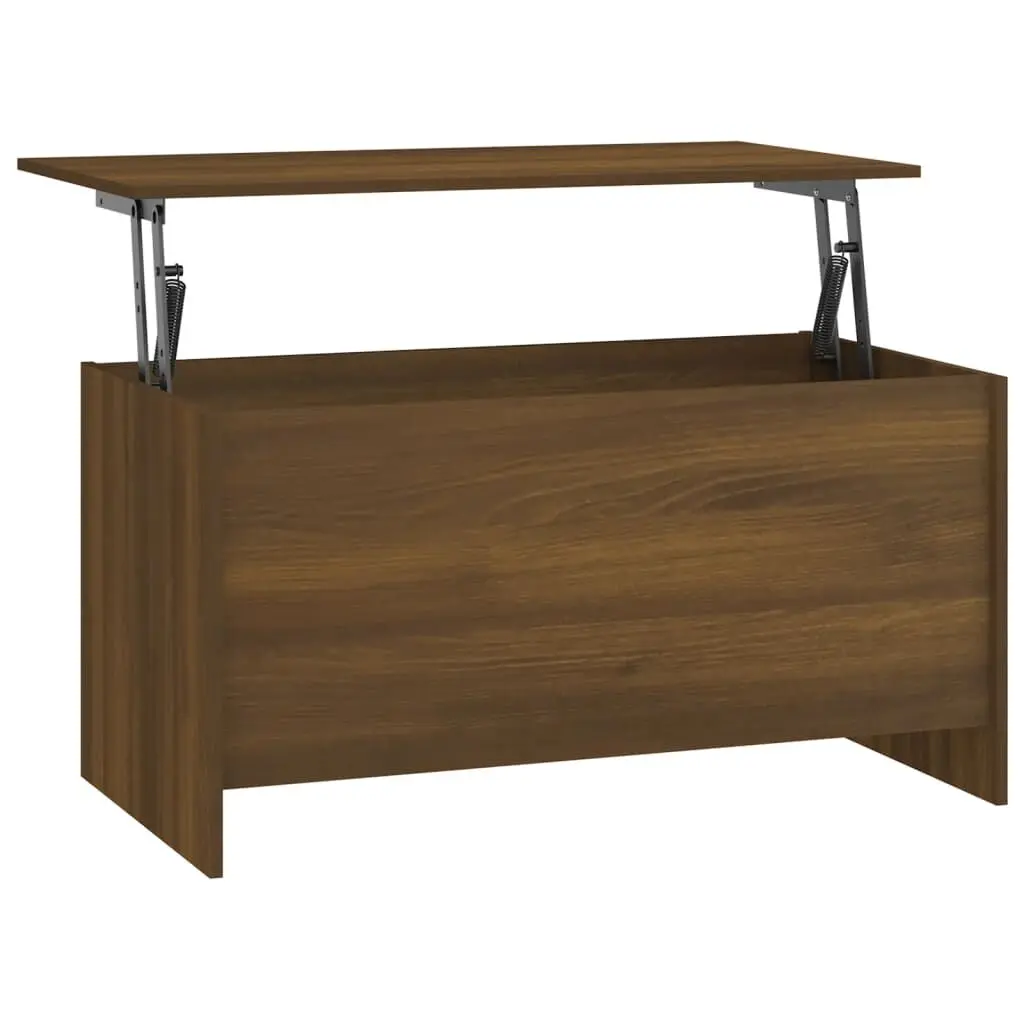 Coffee Table Brown Oak 40.2x21.9x20.7 Inches Engineered Wood Living Room Table