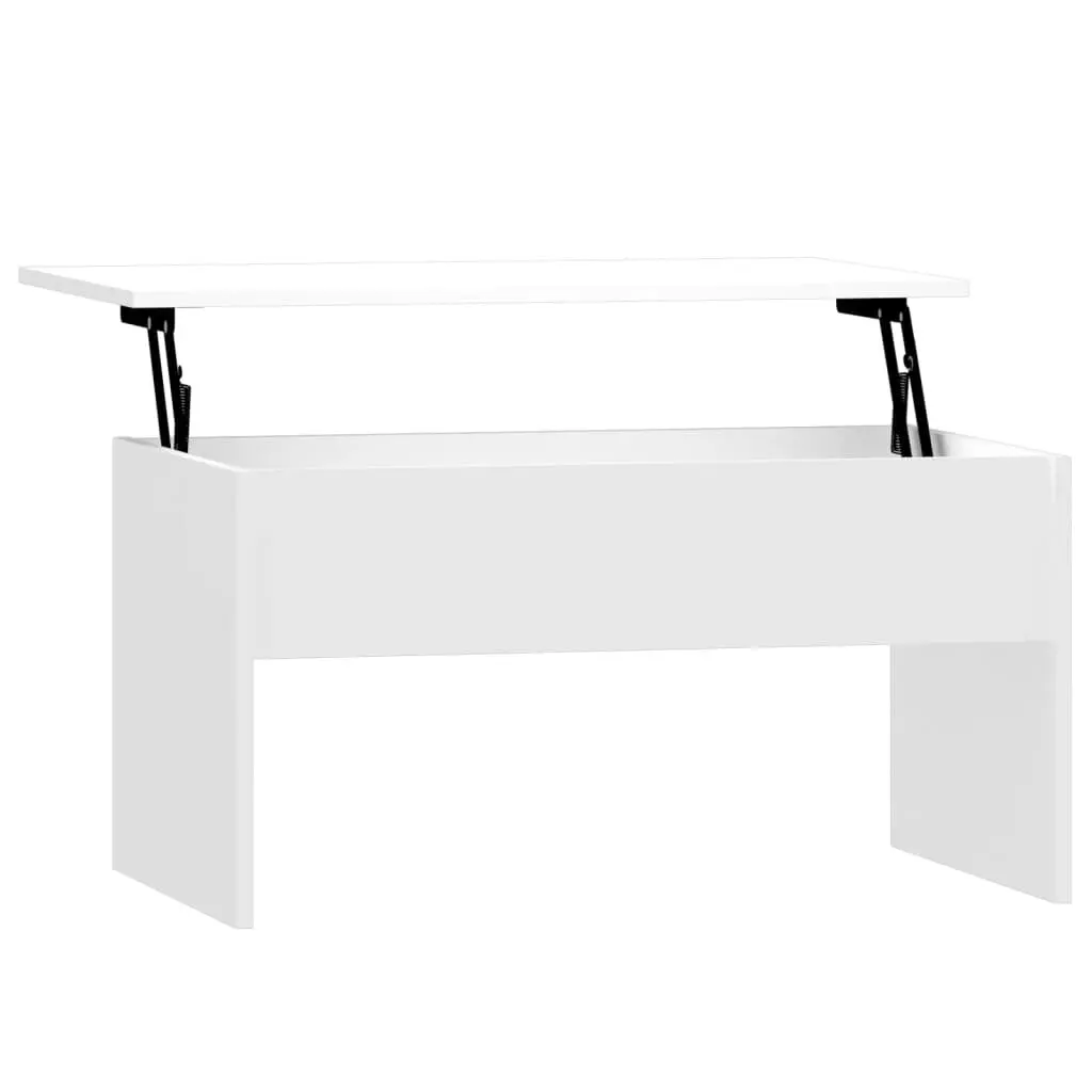 Coffee Table High Gloss White 31.5x19.9x16.3 Inches Engineered Wood