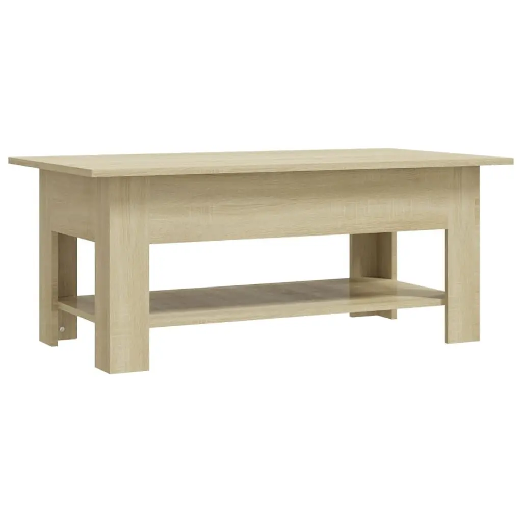 Coffee Table Sonoma Oak 40.2x21.7x16.5 Inches Engineered Wood Living Room Center Table