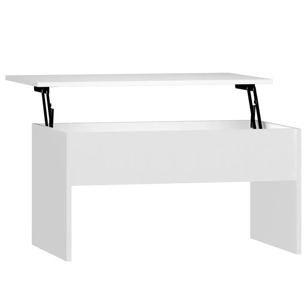 Coffee Table White 31.5x19.9x16.3 Inches Engineered Wood Living Room Furniture