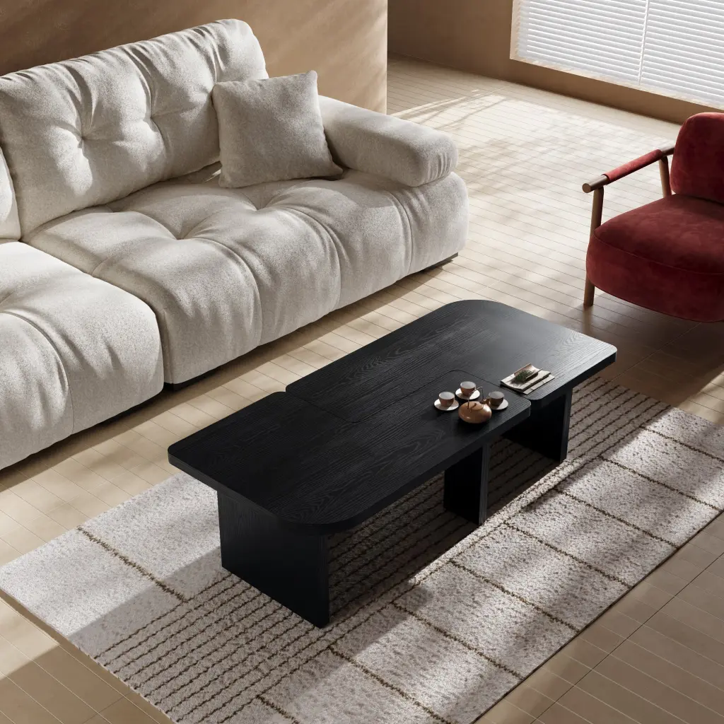 Tova 54 Inch Modern Minimalist Thick High Strength MDF Coffee Table anicco lab