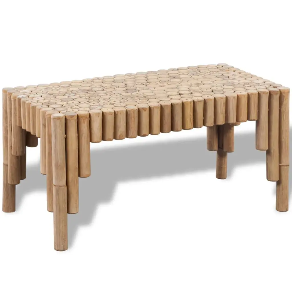 Bamboo Coffee Table Natural Wood Living Room Furniture Center Table