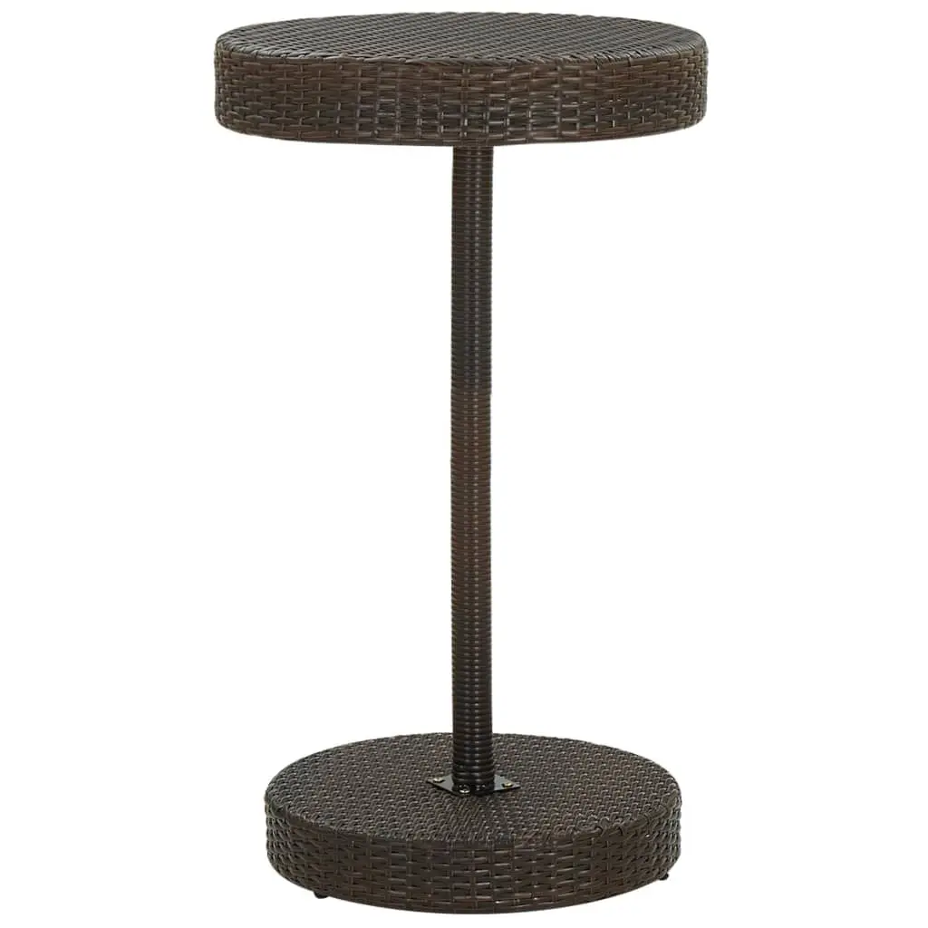 Brown Poly Rattan Patio Table 23.8x41.7 Inch Outdoor Coffee Table