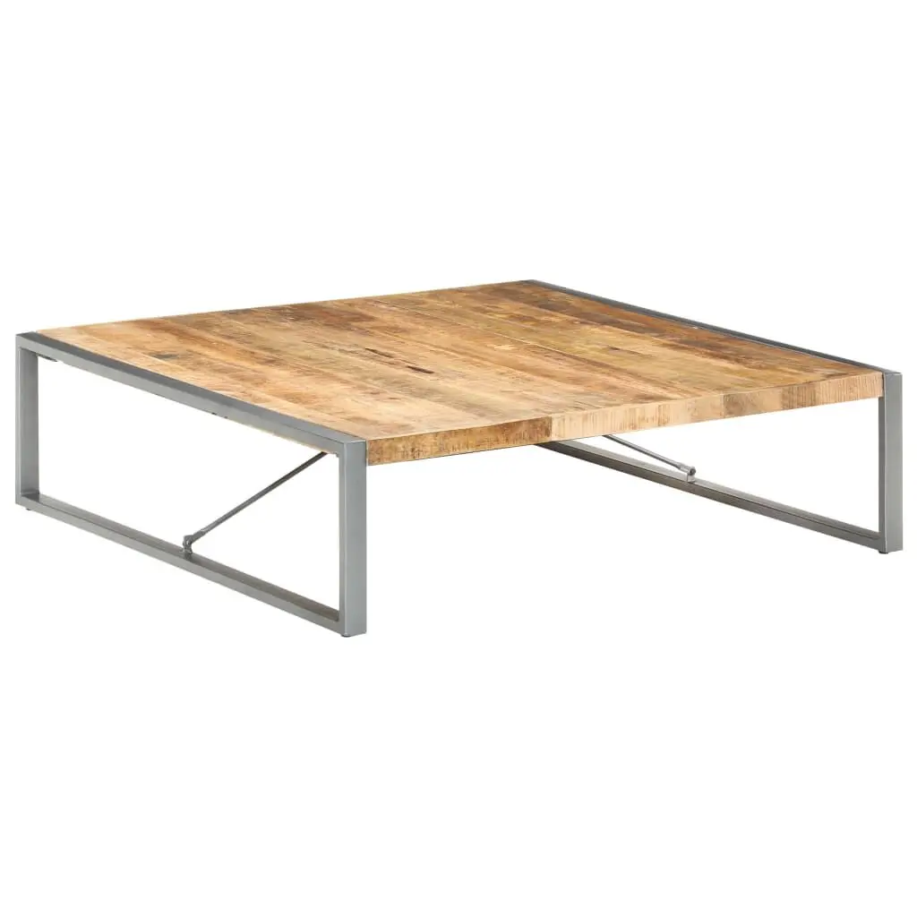 Coffee Table 55.1x55.1x15.7 Inches Rough Mango Wood Living Room Furniture