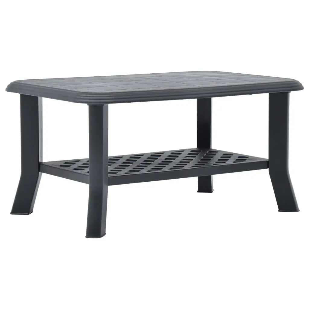 Coffee Table Anthracite 35.4x23.6x18.1 Inches Plastic Outdoor Side Table