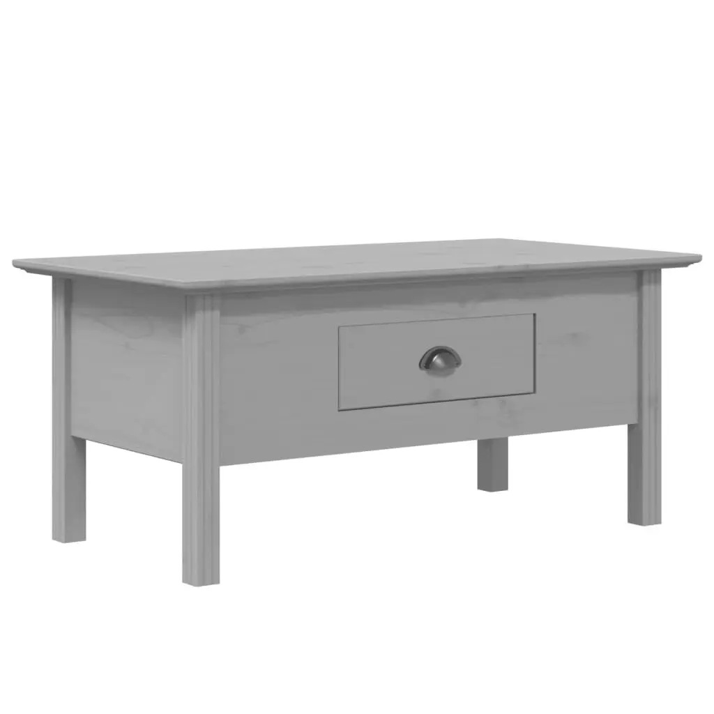 Coffee Table BODO Gray 39.4x21.7x18.1 Inches Solid Wood Pine Living Room