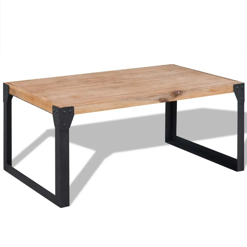 Coffee Table Solid Acacia Wood 39.4x23.6x17.7 Inches Farmhouse Style Table