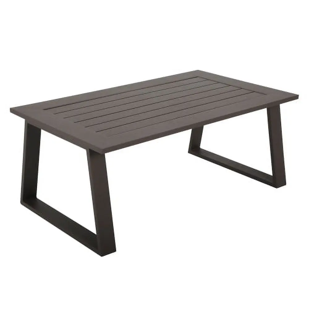 MIDODO Outdoor Coffee Table Rectangle Aluminum Waterproof Patio Cocktail Table Balcony Garden