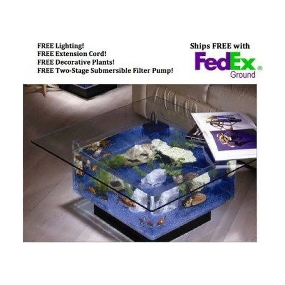 25 Gallon Aqua Coffee Table Aquarium Tank Home Decor Midwest Tropical
