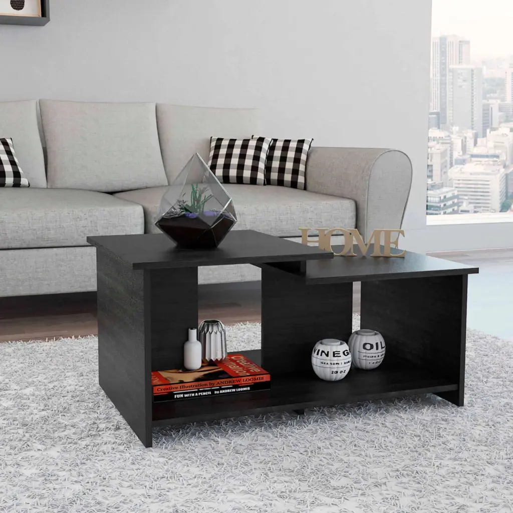 TUHOME Wema 3 Brown Engineered Wood Coffee Table Modern Living Room Furniture TUHOME Furniture