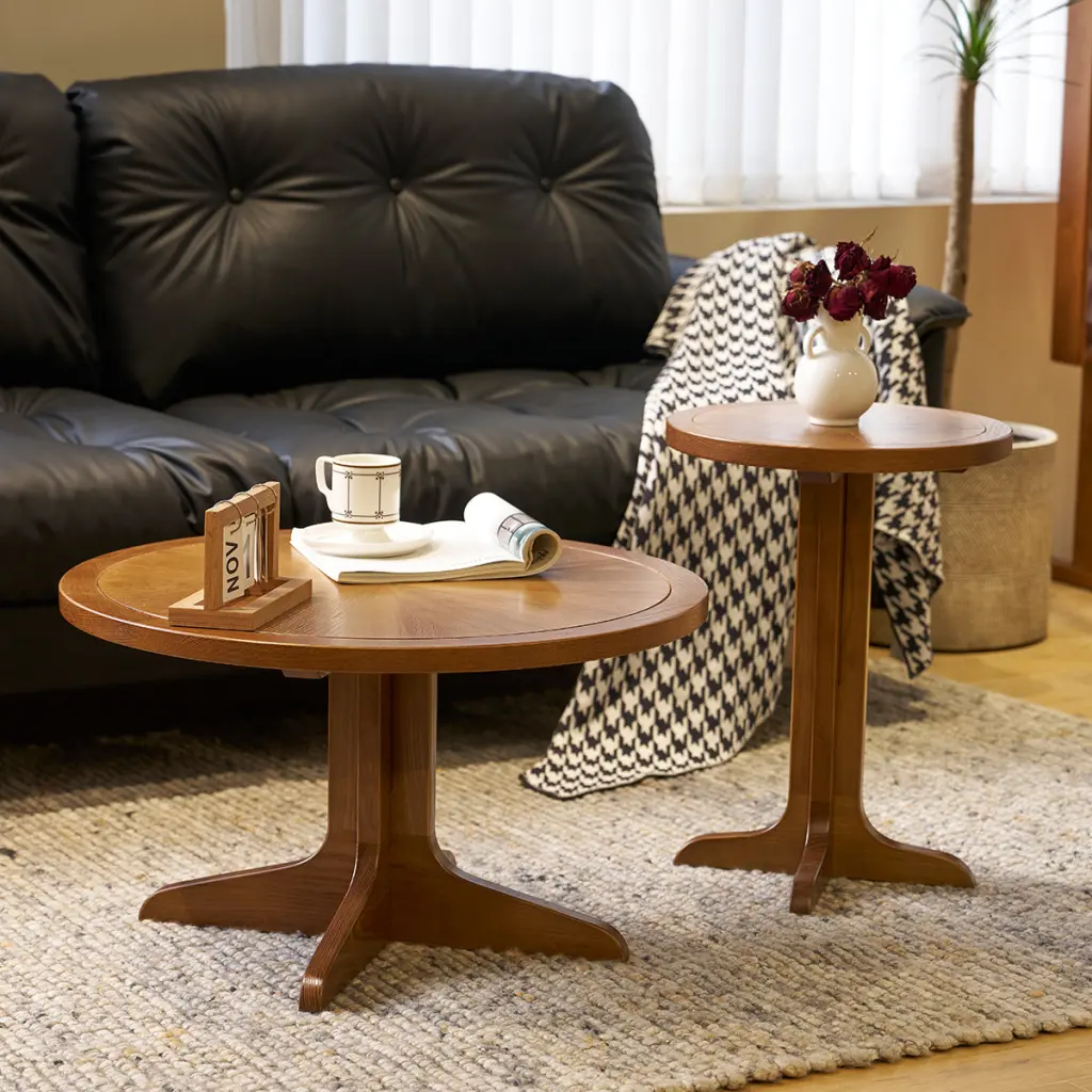 2 Piece Modern Farmhouse Living Room Coffee Table Set Chic and Elegant Nesting Tables w2105