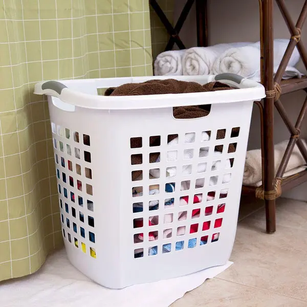 Sterilite 12258004 Ultra Easy Carry Hamper Integrated Handles White Laundry