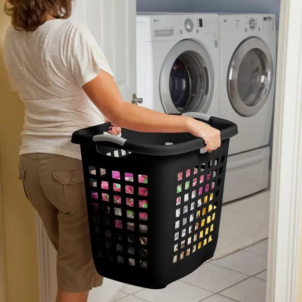 Sterilite 12259004 Ultra Easy Carry Hamper Integrated Handles Black Laundry