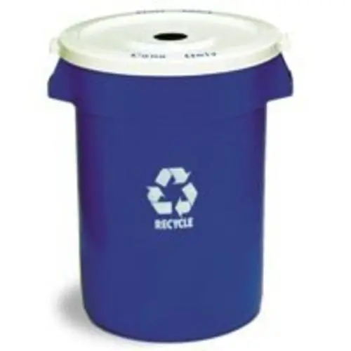 Continental 3200-1 Commercial Huskee Recycle Container 32 Gallon Blue Continental Commercial
