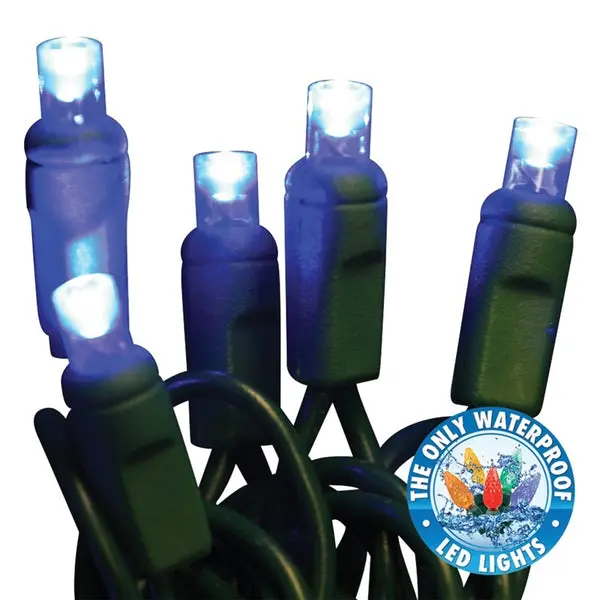 Holiday LEDBX-WA50-BL6 Christmas Commercial Wide Angle 5mm Blue LED 50-Light Set Holiday Bright Lights
