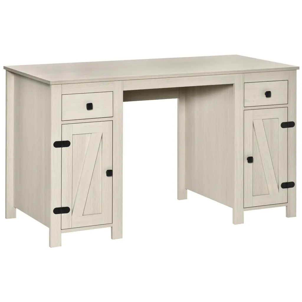 Homcom Farmhouse Computer Desk Storage Home Office Stationery Desk aosom business