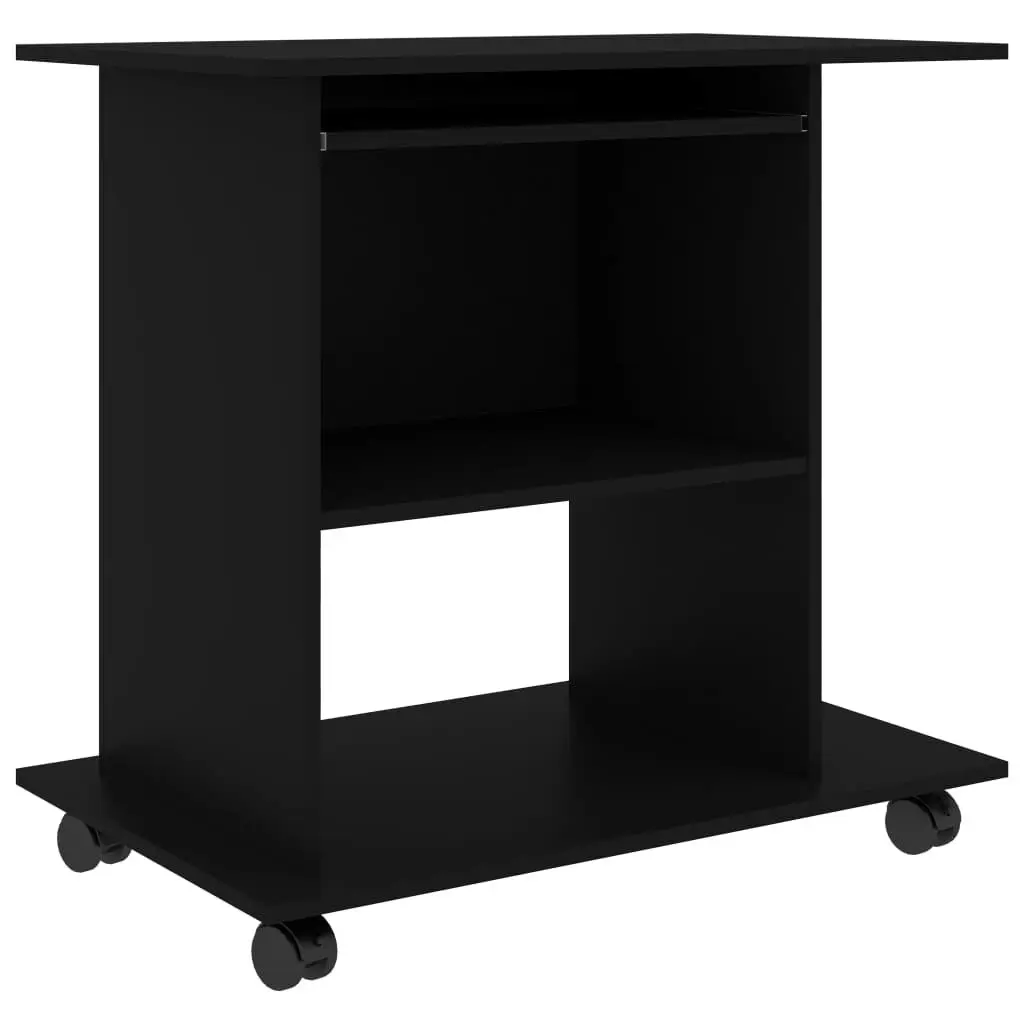 Black Engineered Wood Computer Desk 31.5x19.7x29.5 Inches