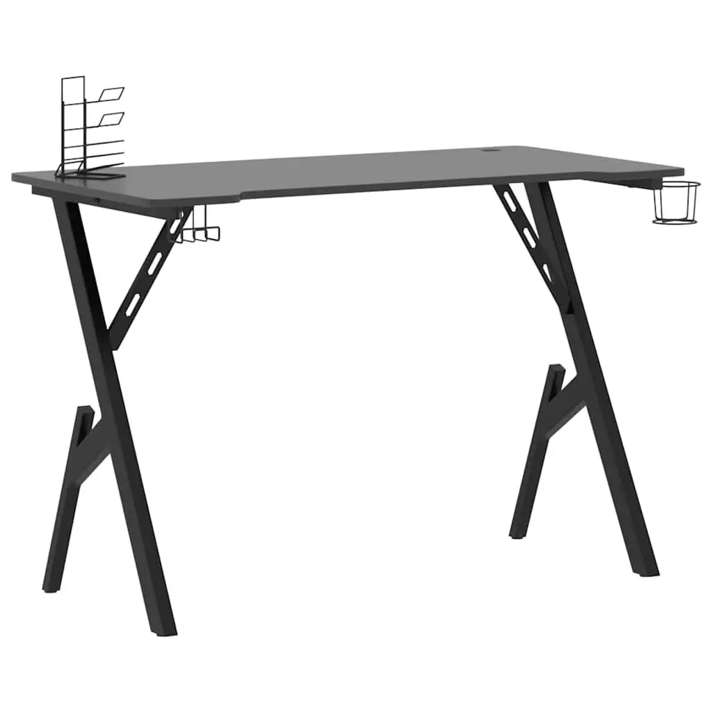 Black Gaming Desk Y Influence Legs 39.4x23.6x29.5 Inches Ergonomic Computer Table