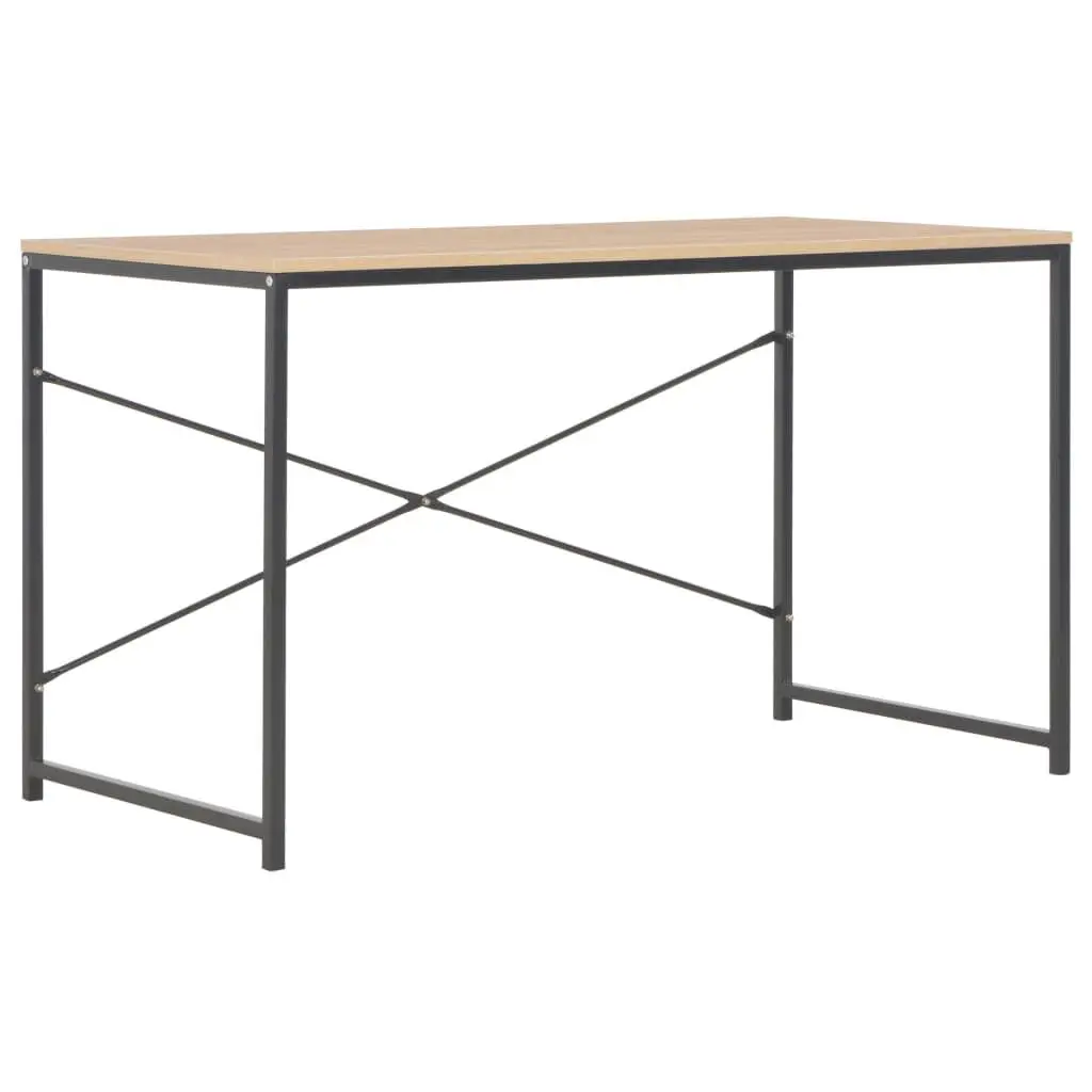 Computer Desk 47.2x23.6x27.6 Inches Black and Oak Modern Workstation Home Office Desk