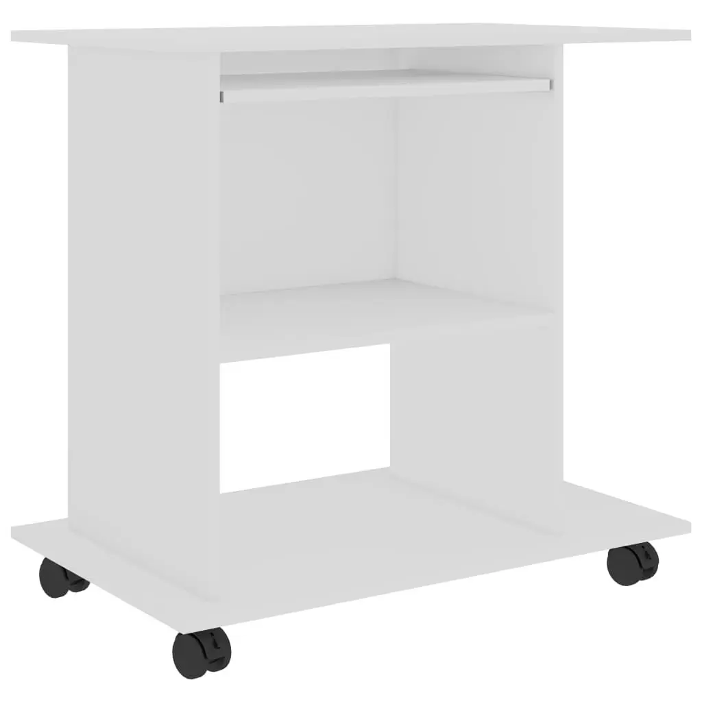 Computer Desk White 31.5x19.7x29.5 Engineered Wood Home Office Furniture