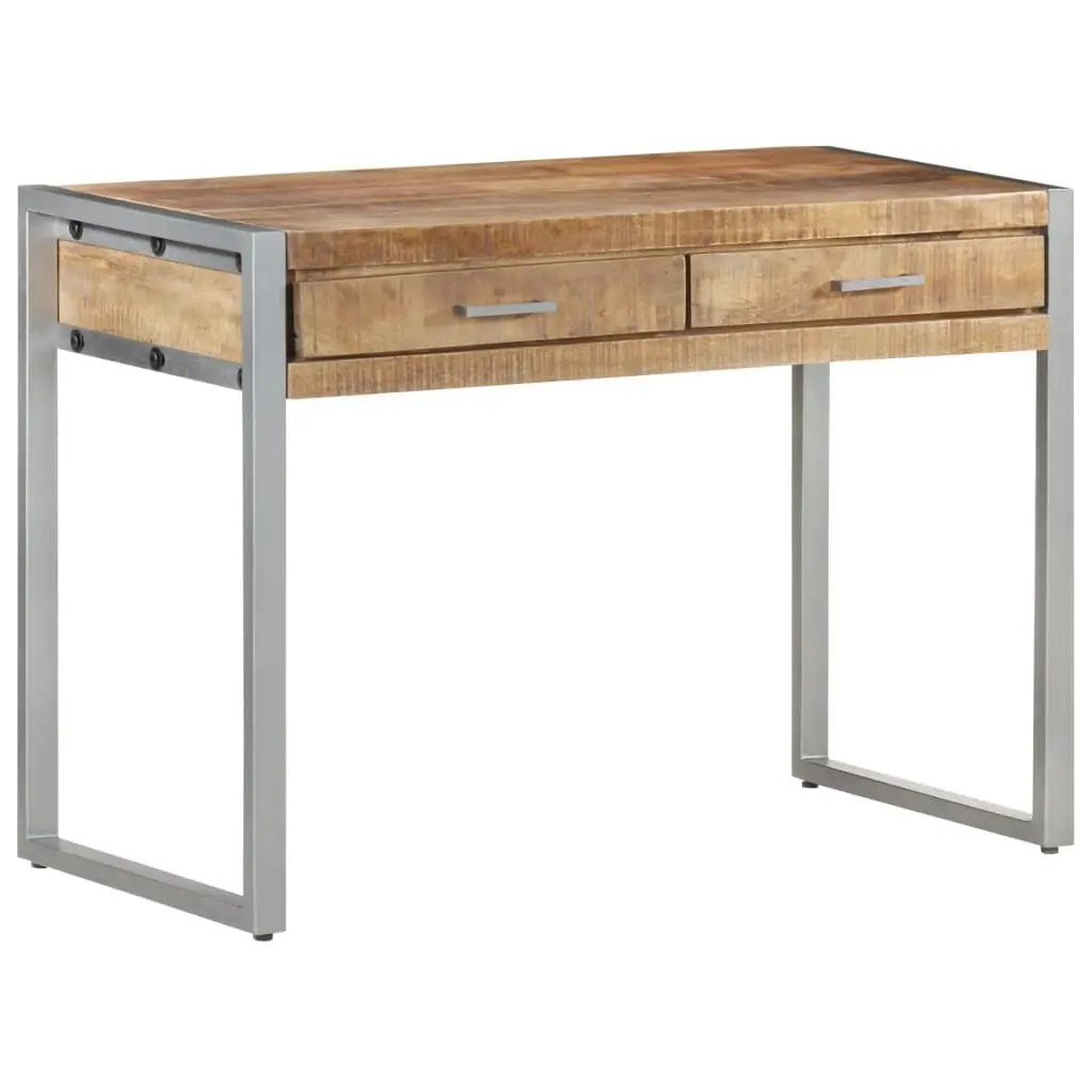 Desk 42.5x19.7x29.5 Rough Mango Wood Rustic Computer Desk