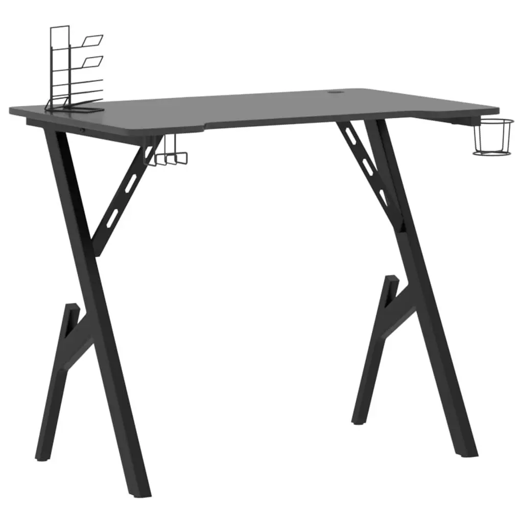 Gaming Desk Y Influence Legs 35.4 Inch Black Computer Desk Gamers
