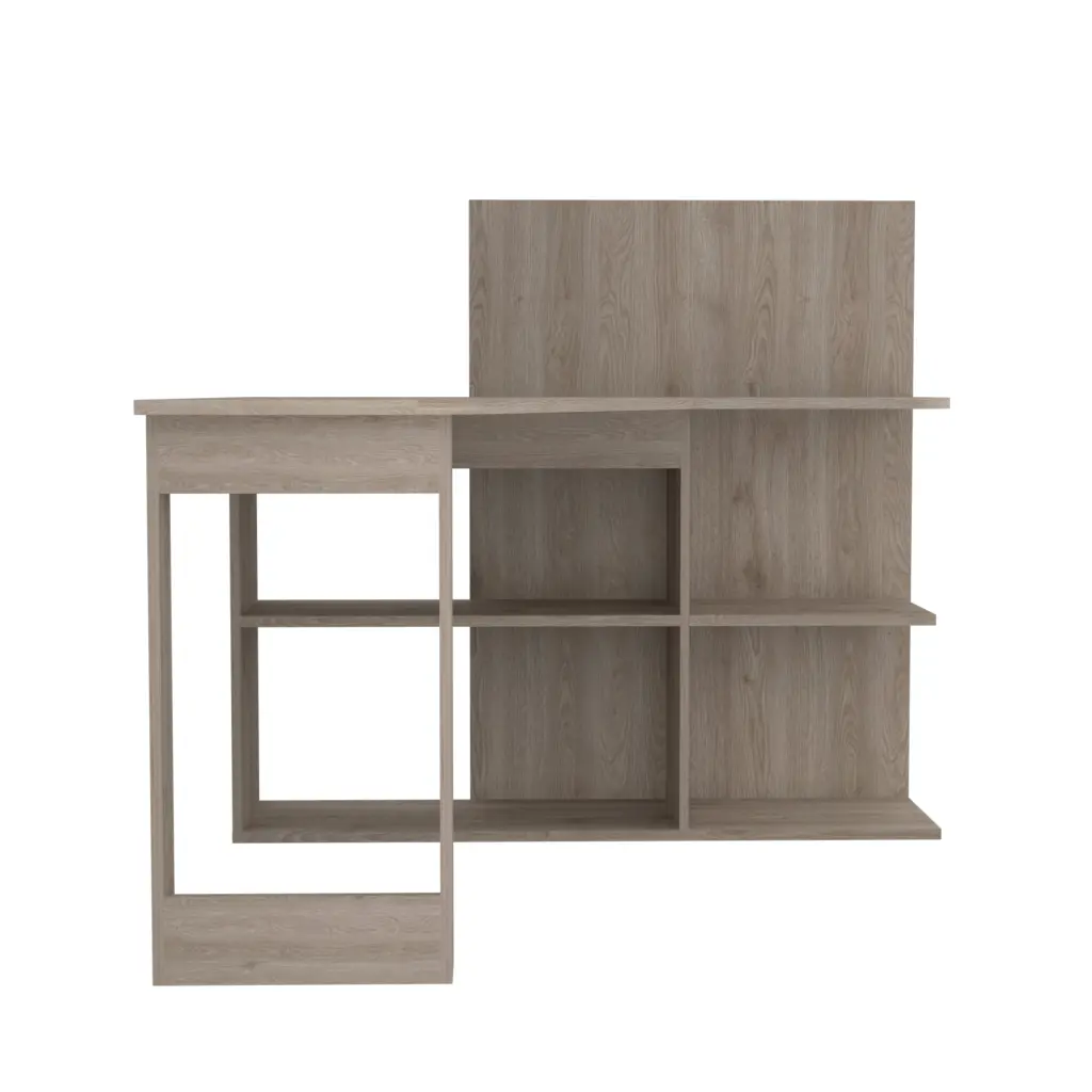 Computer Desk Mohave Stationery Storage Light Gray Particle Board Top treevol furniture