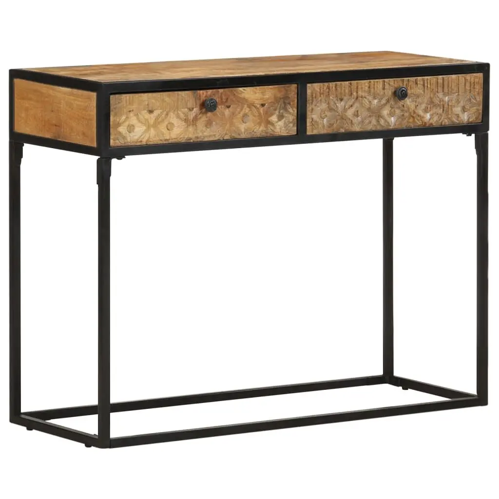 Console Table 39.4x13.8x29.5 Inches Solid Mango Wood Entryway Furniture