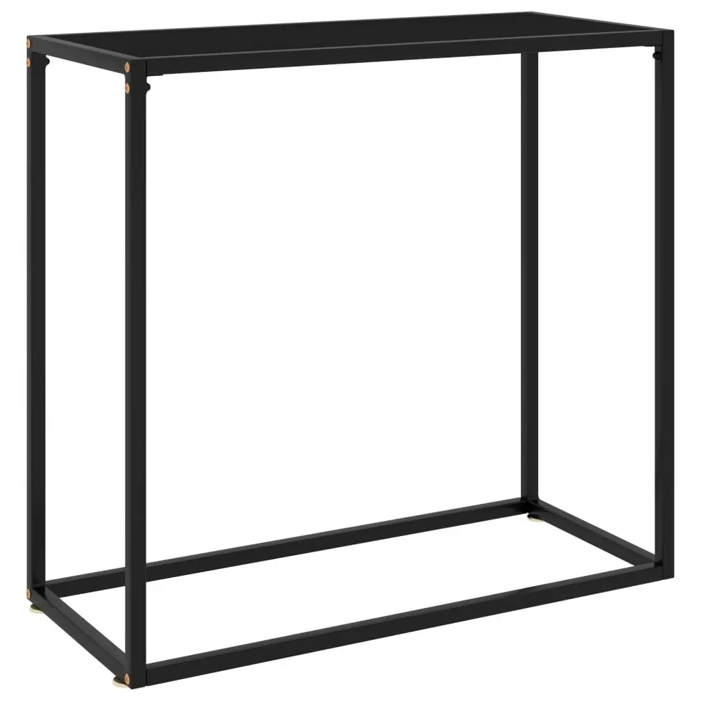 Console Table Black 31.5x13.8x29.5 Inches Tempered Glass Modern Entryway Table