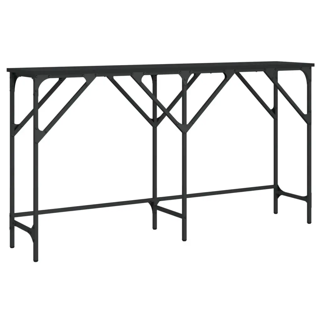 Console Table Black 55.1x11.4x29.5 Inches Engineered Wood Entryway Table