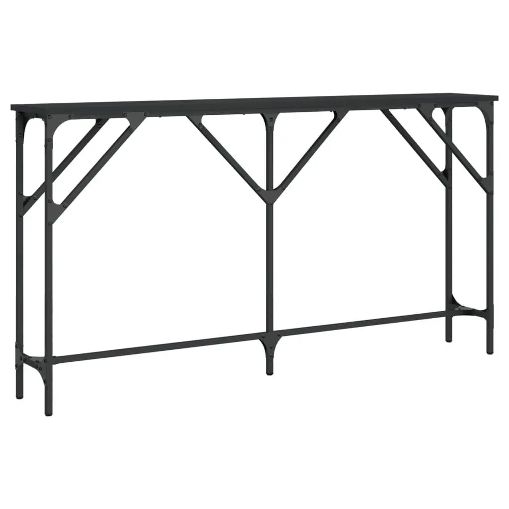Console Table Black 55.1x9.1x29.5 Inches Engineered Wood Entryway Table