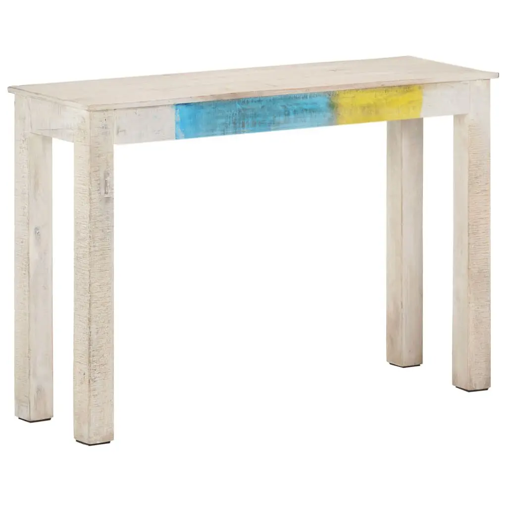 Console Table White 45.3x13.8x30.3 Inches Rough Mango Wood Entryway Table