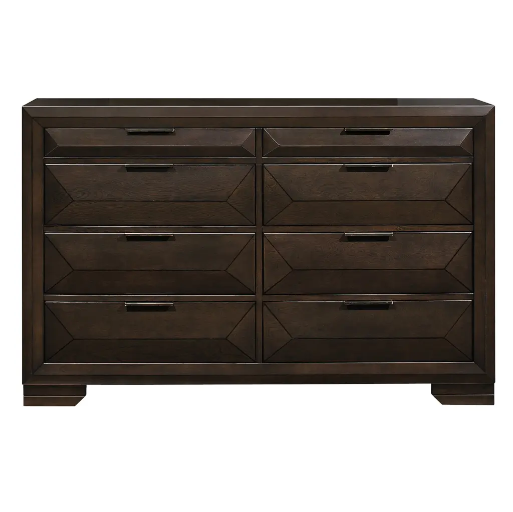 Contemporary Design 8 Drawers Dresser Warm Espresso Bedroom Storage kanepe