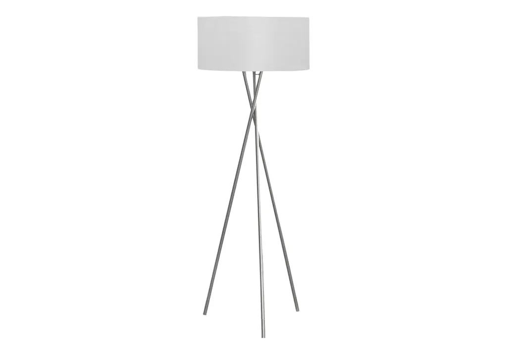 62 Inch Floor Lamp Grey Shade Contemporary Nickel Metallic Lighting Living Room 8th street living