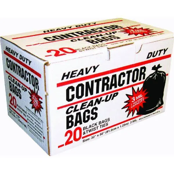 Primrose Plastics 11520-EAST Contractor Clean-Up Bag Black 32x50 Inch 20-Count