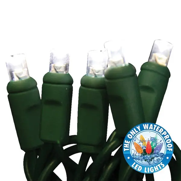 Holiday Bright LEDBX-WA50-PW6 Contractor Grade LED 50 Light Set Pure White Outdoor Christmas Lights Holiday Bright Lights