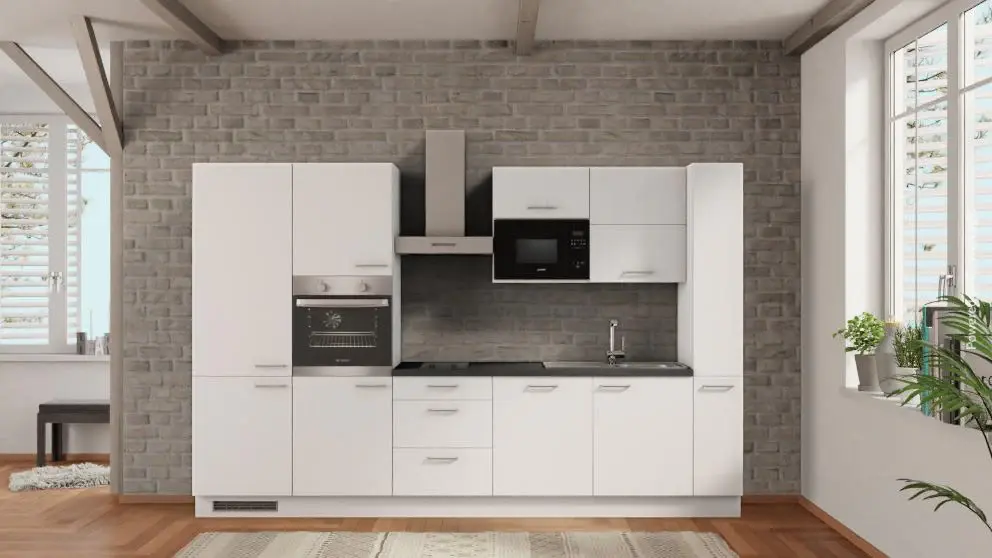nobilia kitchen Chemnitz 330 cm alpine ivory matte online buy concrete slate gray complete cooktop