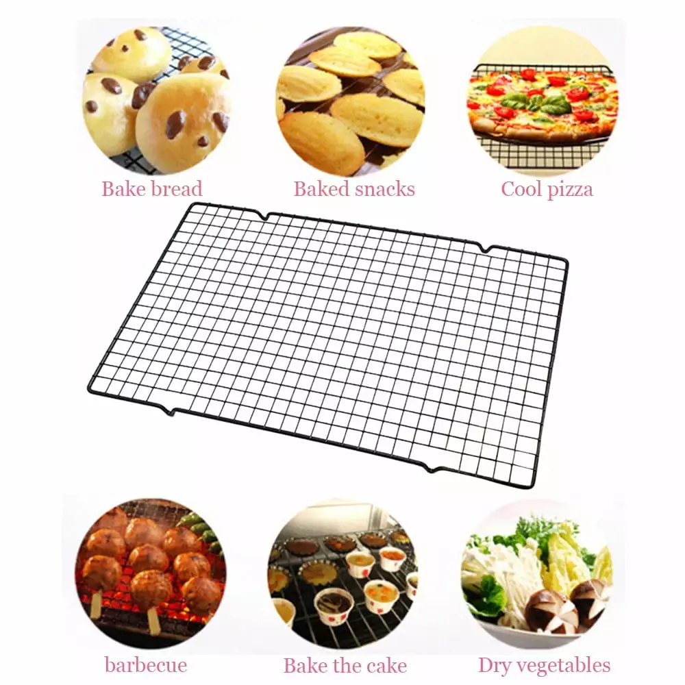 Adzgya Stainless Steel Barbecue Grill Oven Rack Cake Baking Kitchen Tools BBQ Wire Grid Size