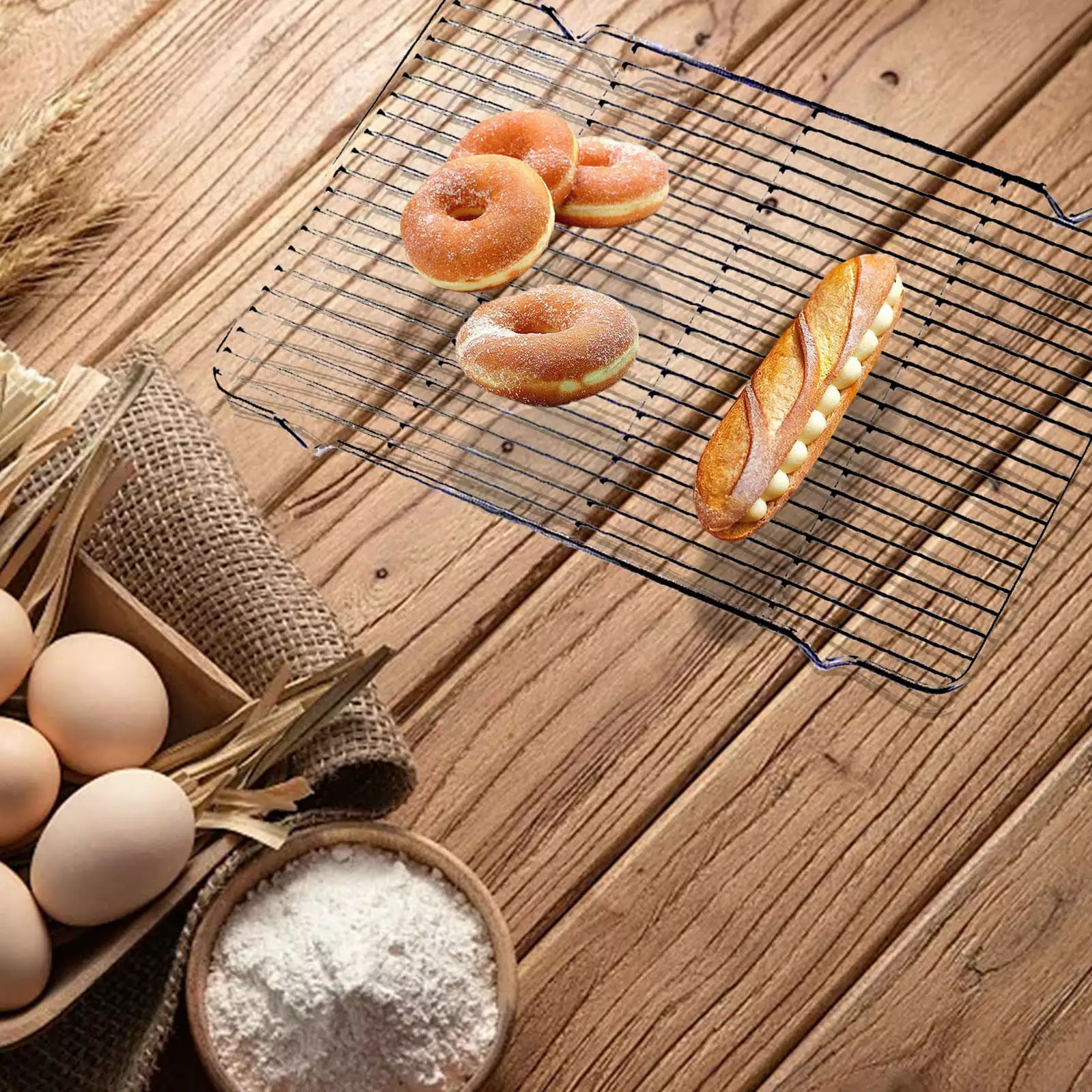 KKUORA Stainless Steel Grill Rack Antiscalding Surround Furnace Bracket Baking