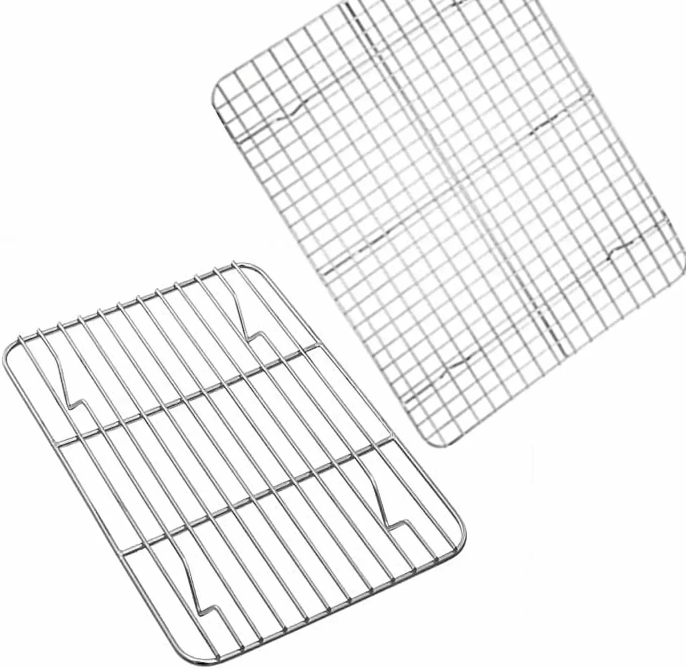 Stainless Steel Baking Cooling Rack Set 2 8.7x6.3 Oven Proof Dishwasher Safe Fits Half Sheet Cookie Pans 8