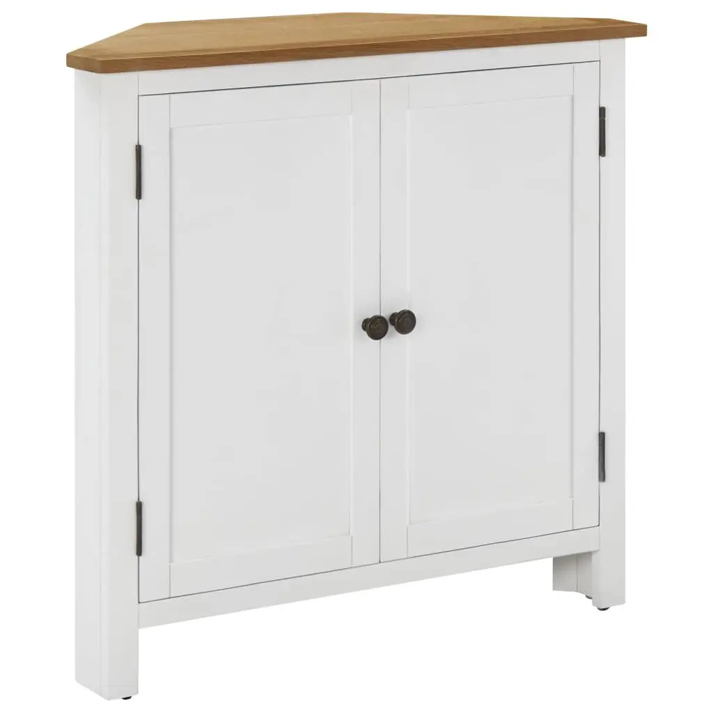 Corner Cabinet 31.5x13.2x30.7 Inches Solid Oak Wood Storage
