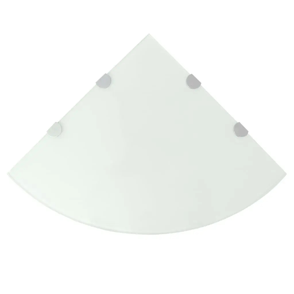 Corner Shelf Chrome Facilitates Glass White 17.7x17.7 Inches
